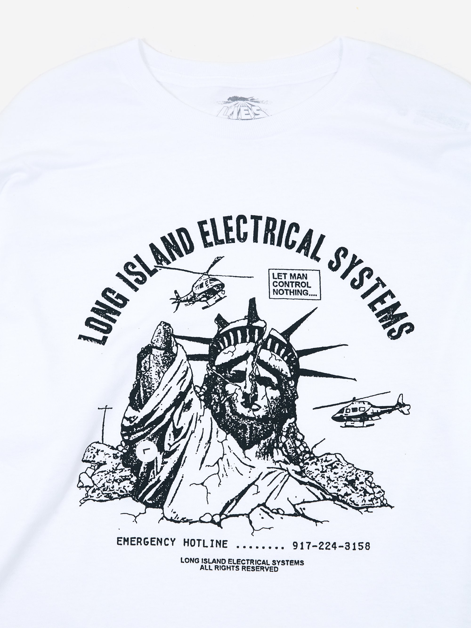 L.I.E.S. Records L.I.E.S. Statue LS T-Shirt - White – Goodhood