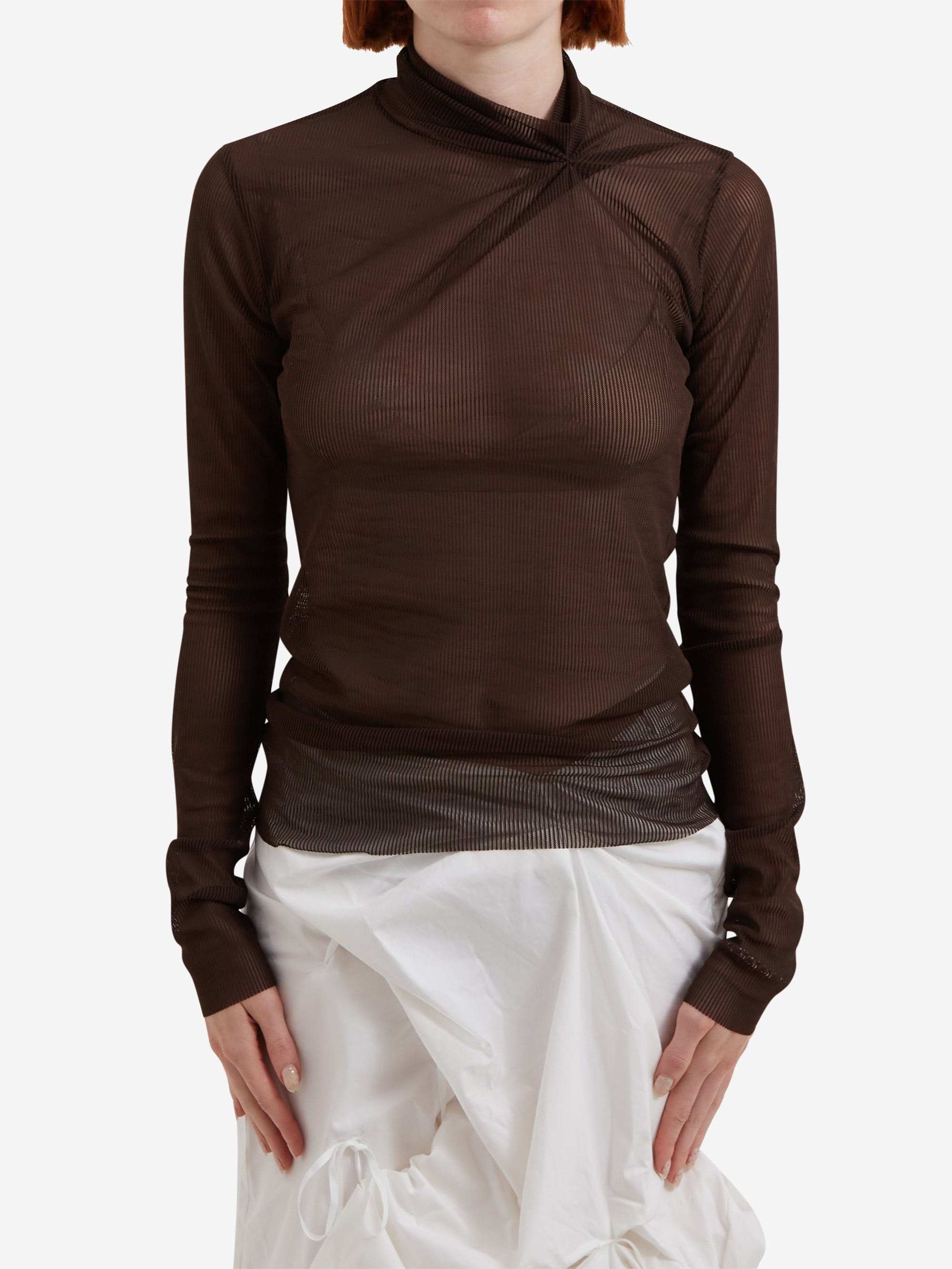 Pull Neck NACHE Pulled Neck Long Sleeve - Brown – Goodhood