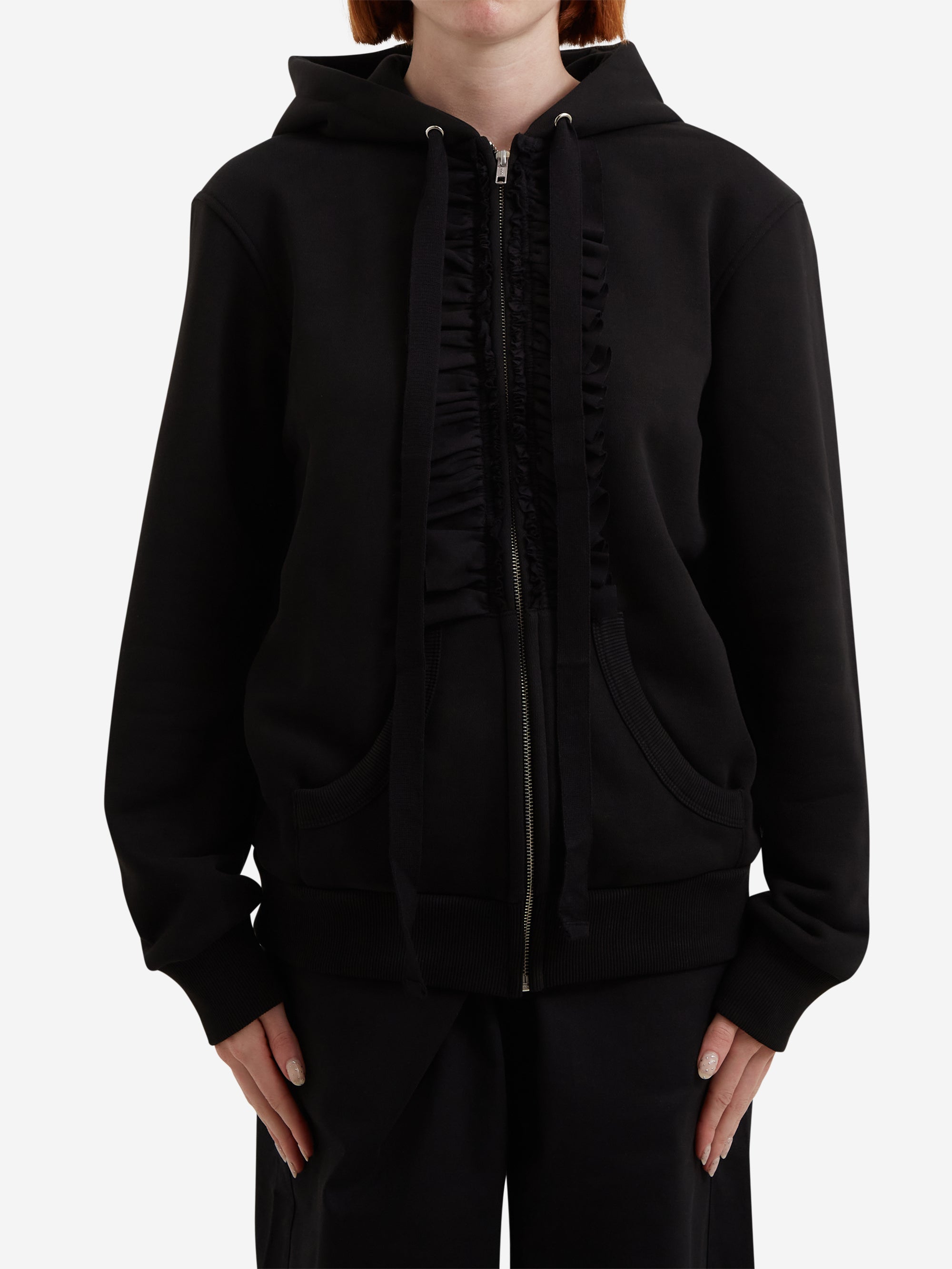 NACHE Ruffle Zip Up Hoodie - Black – Goodhood