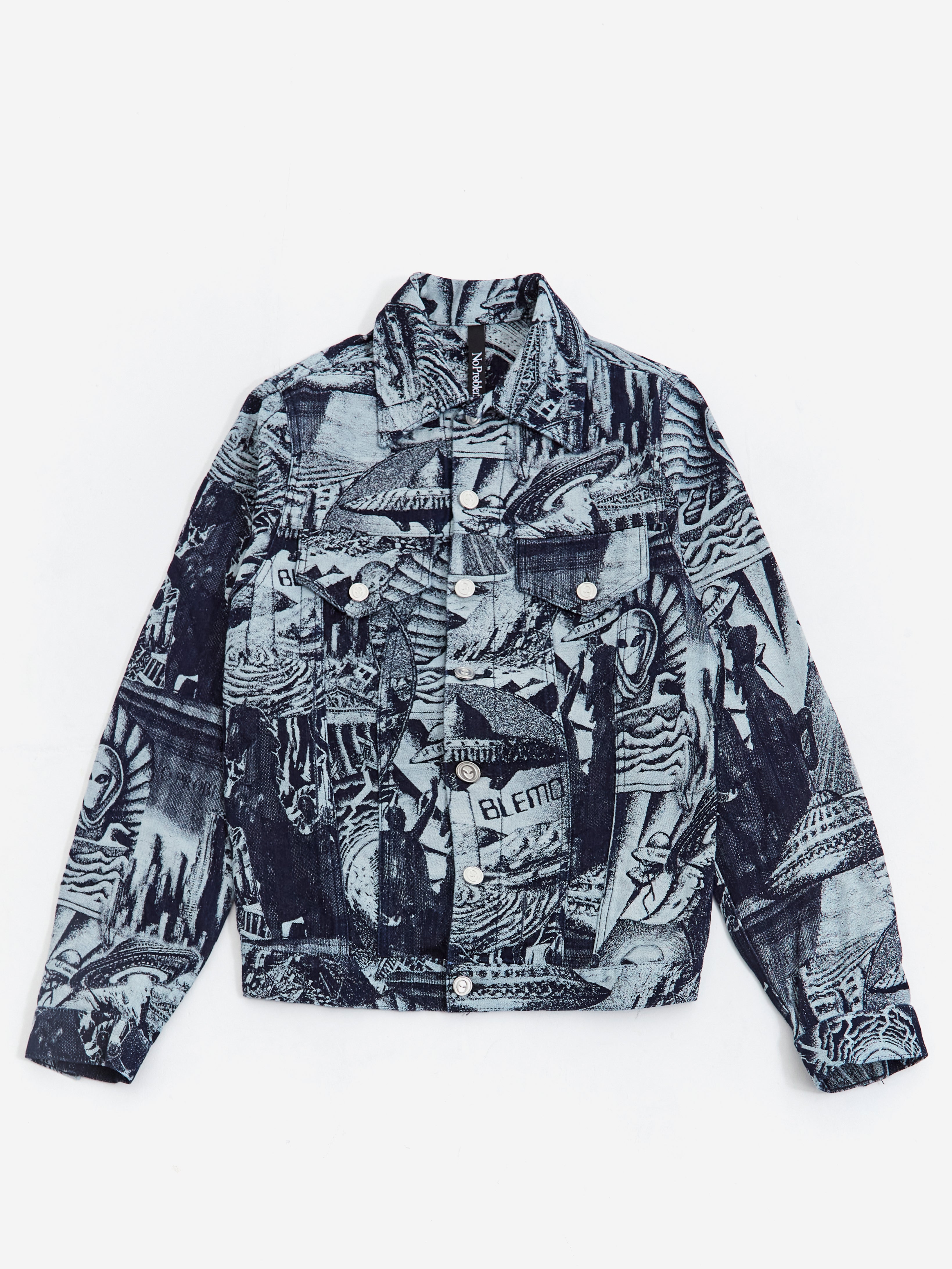No Problemo Apocalypse Jacquard Trucker Jacket - Blue – Goodhood