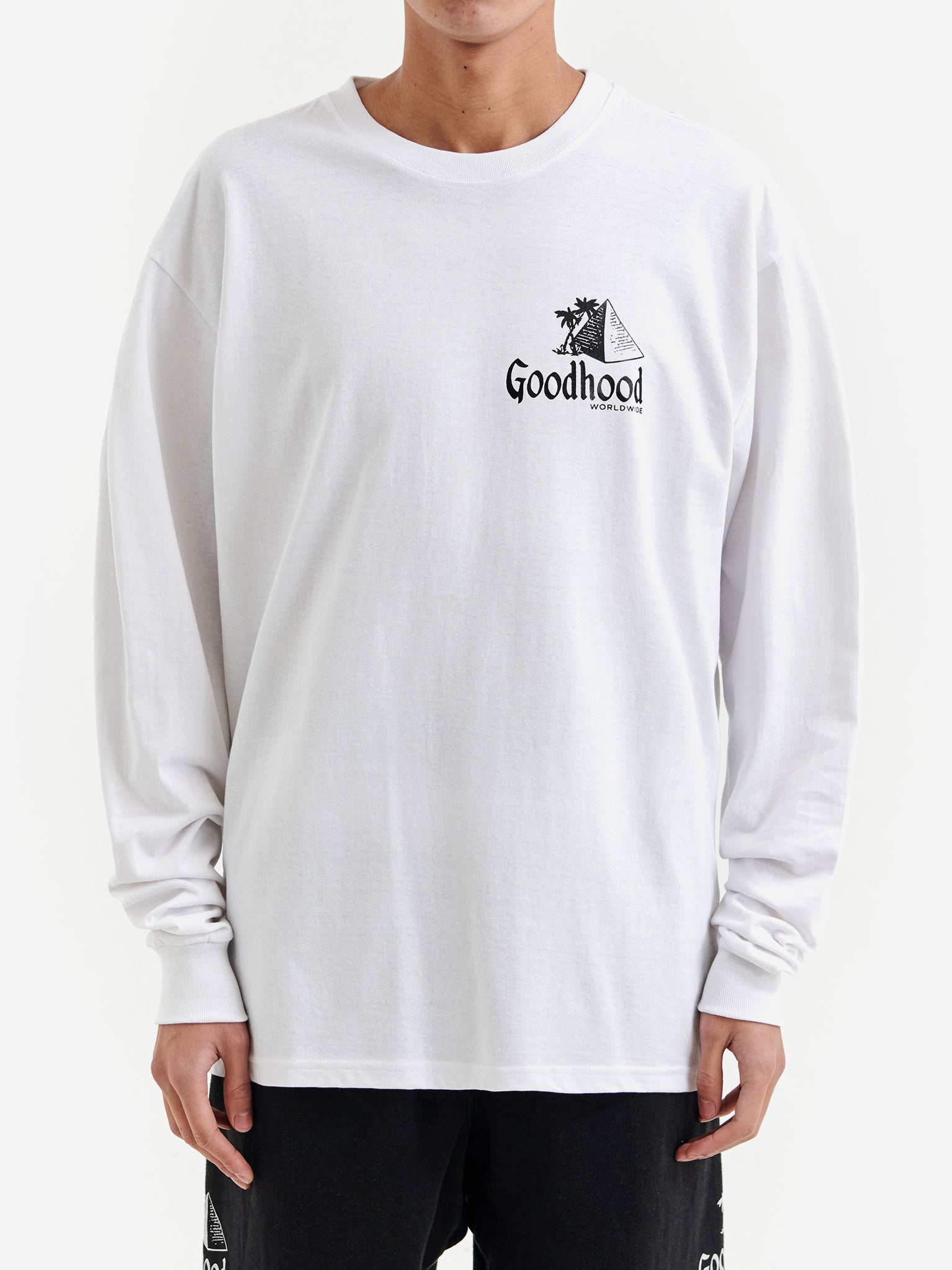 Goodhood Worldwide Pyramid Longsleeve T-Shirt - White
