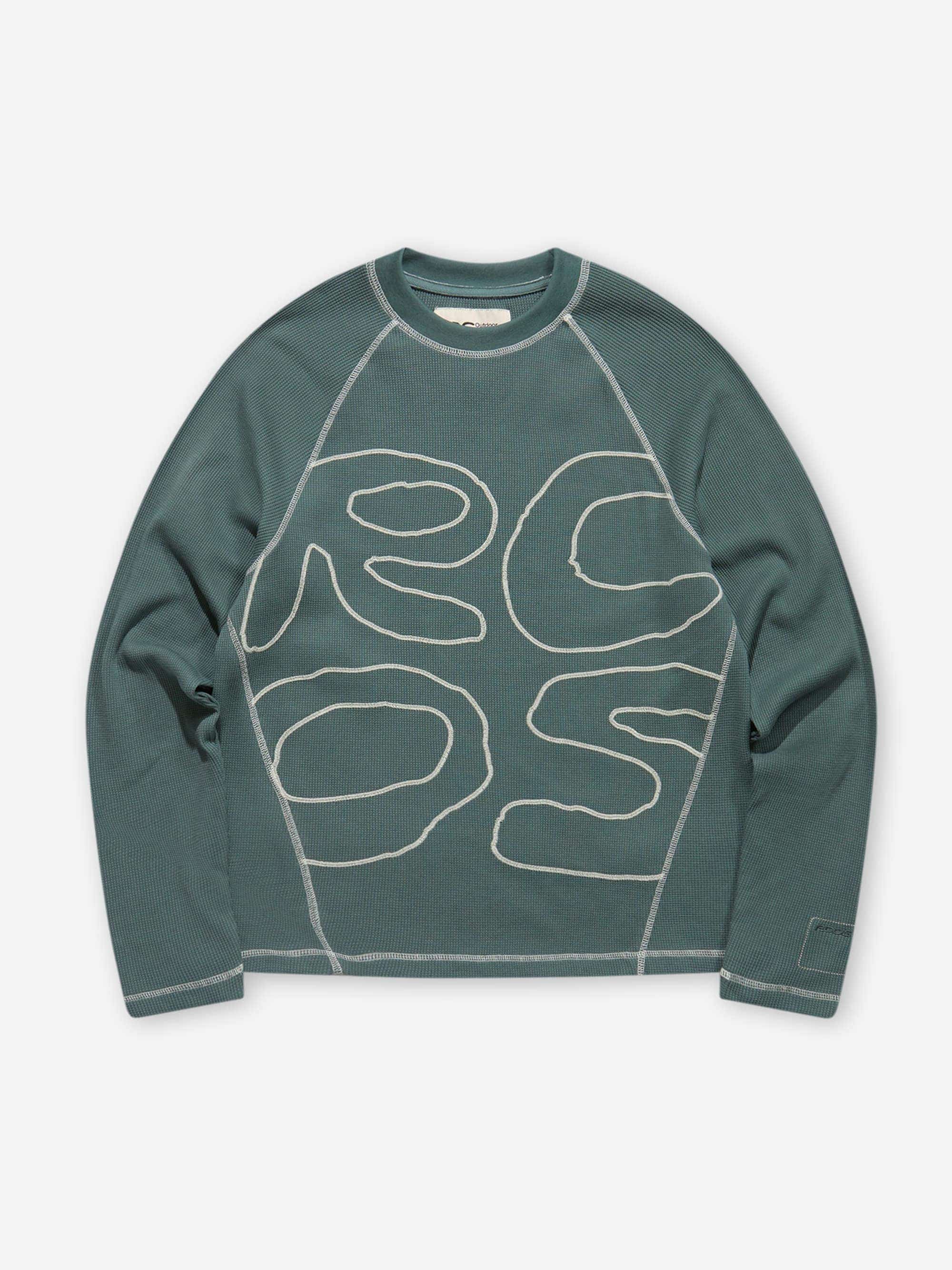 RCOS Stack Logo Waffleknit Longsleeve - Foliage – Goodhood