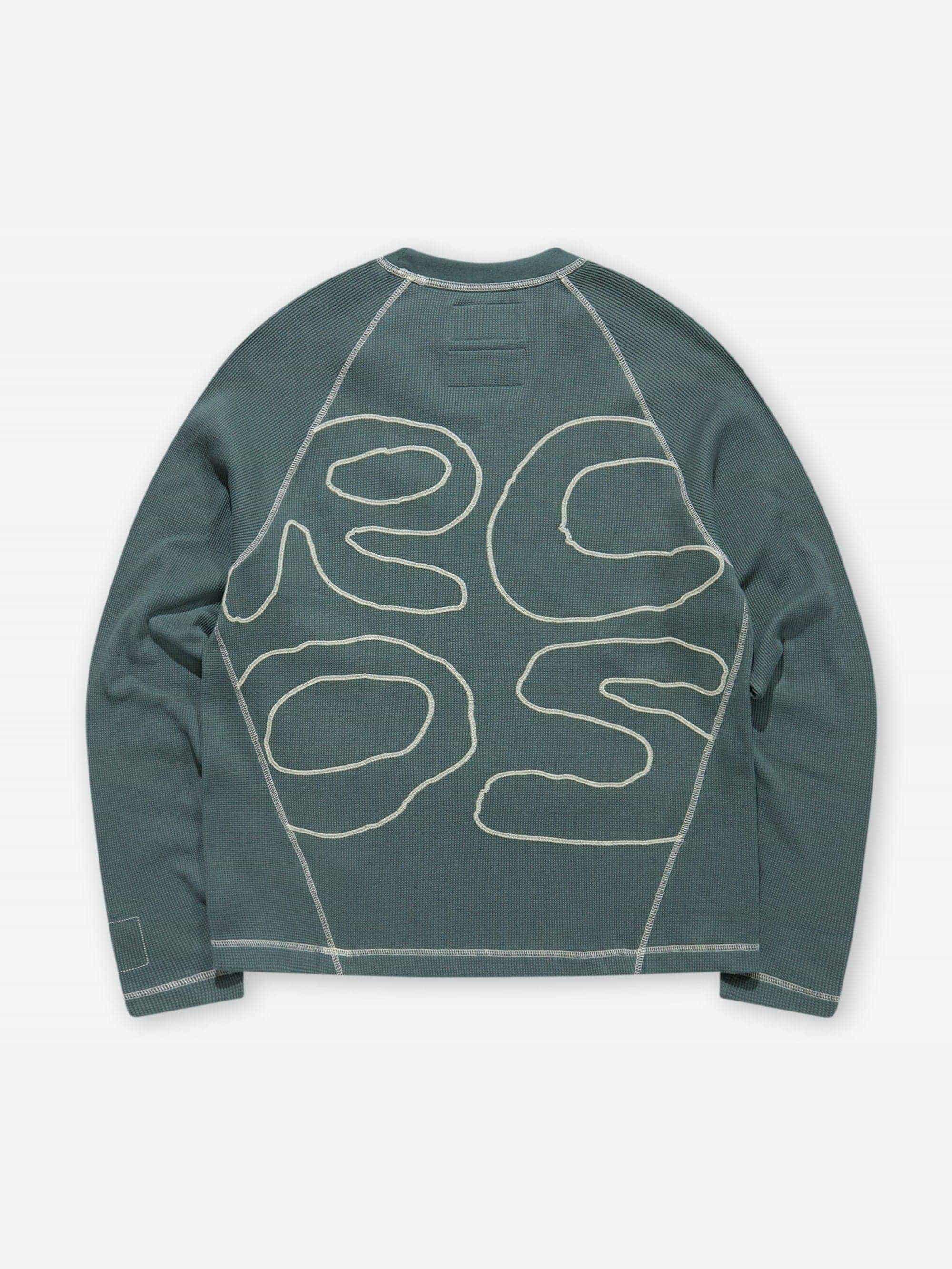 RCOS Stack Logo Waffleknit Longsleeve - Foliage – Goodhood