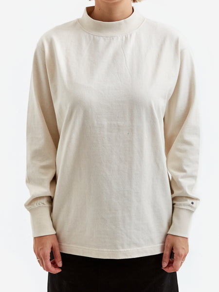 Snow Peak Recycled Cotton Heavy Mockneck LS T-Shirt - Ecru – Goodhood