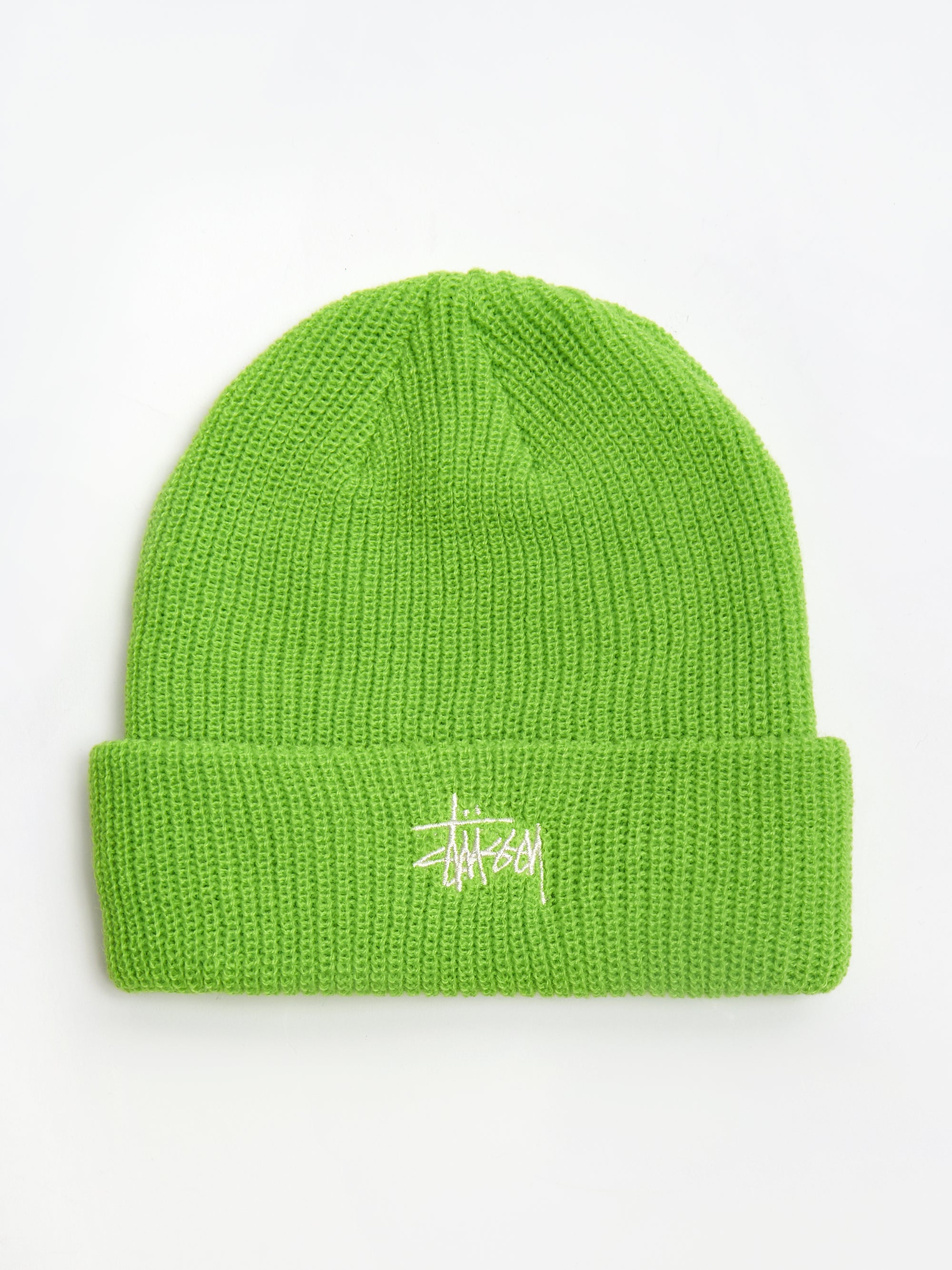 Stussy Basic Cuff Beanie W Bright Green Goodhood