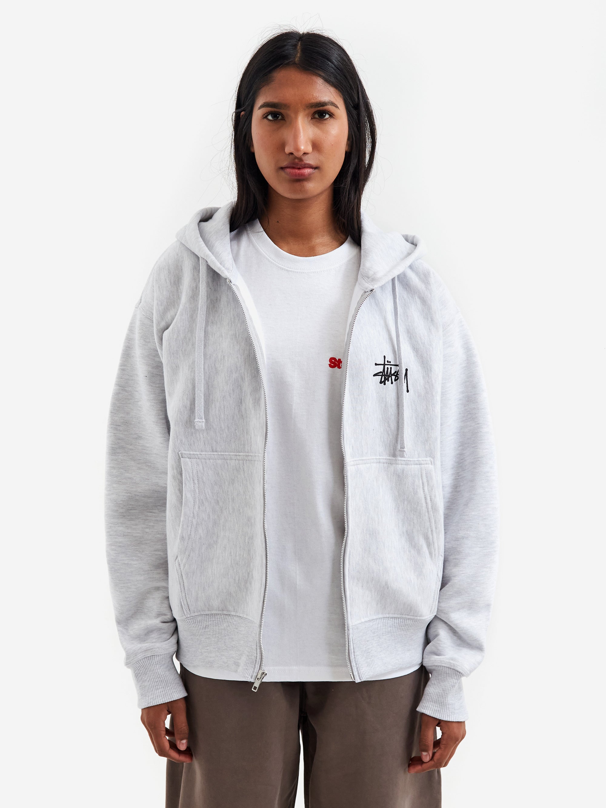 Stussy Basic Stussy Zip Hood - Ash Heather – Goodhood