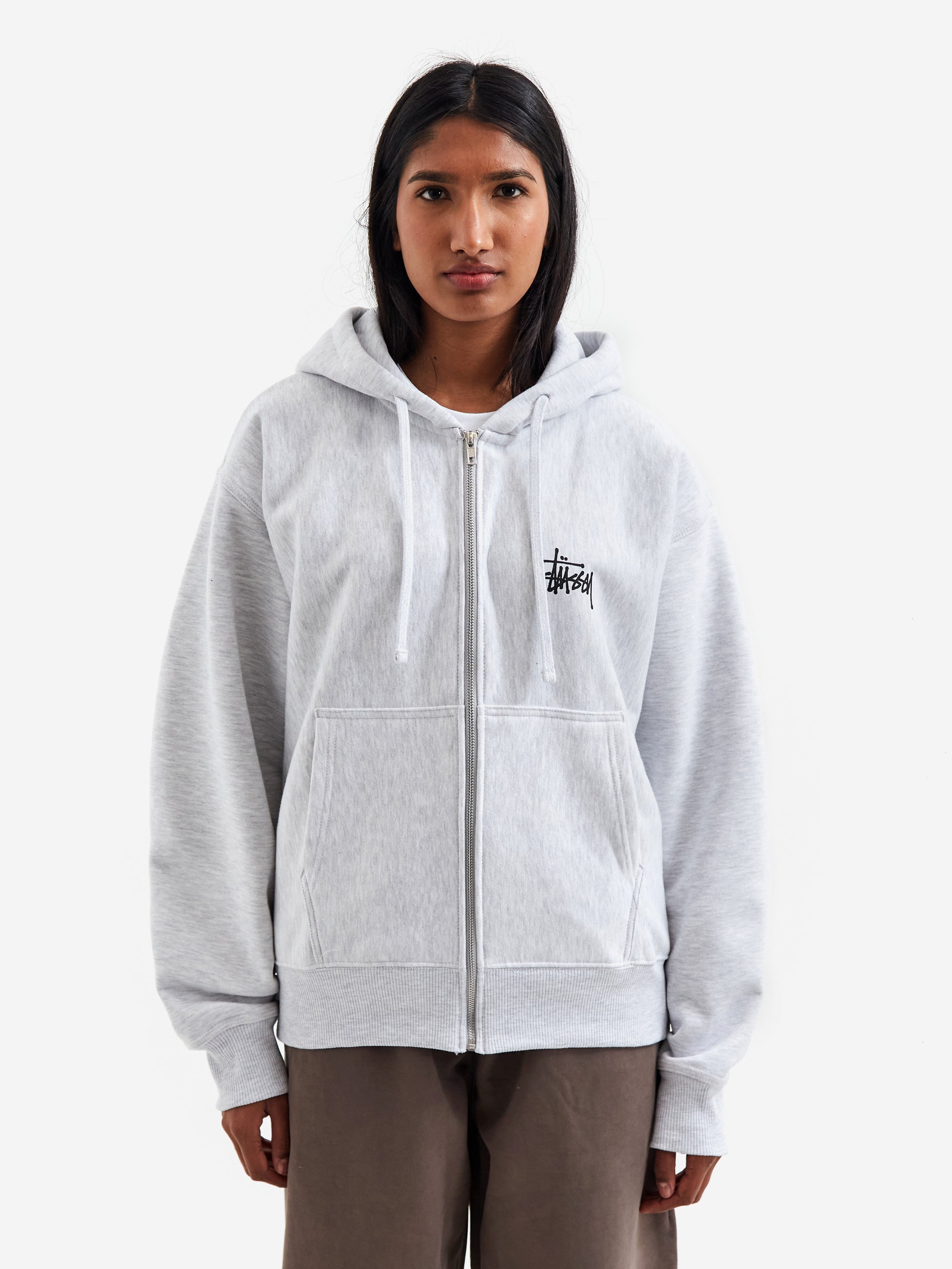 Stussy Basic Stussy Zip Hood - Ash Heather – Goodhood