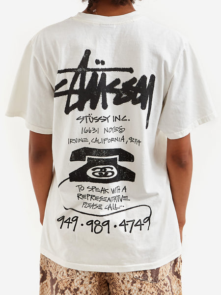 Stussy Old Phone Pigment Dyed Tee W - Natural