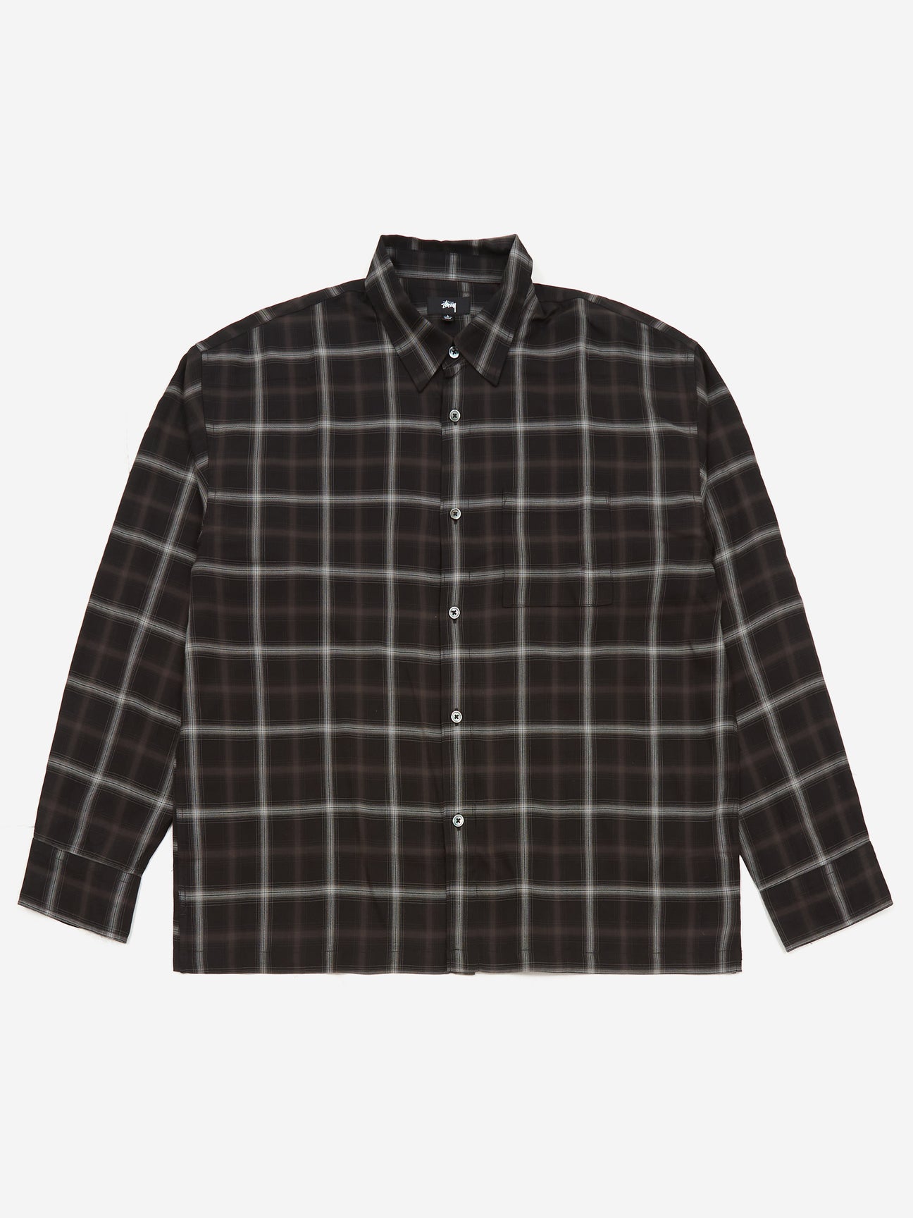 Stussy Shadow Plaid Rayon Shirt - Black – Goodhood