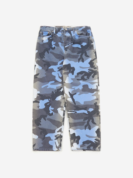 Stussy Spray Dye Canvas Big Ol' Jean - Blue Camo