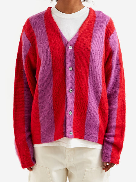 Stussy Stripe Brushed Cardigan W - Purple – Goodhood