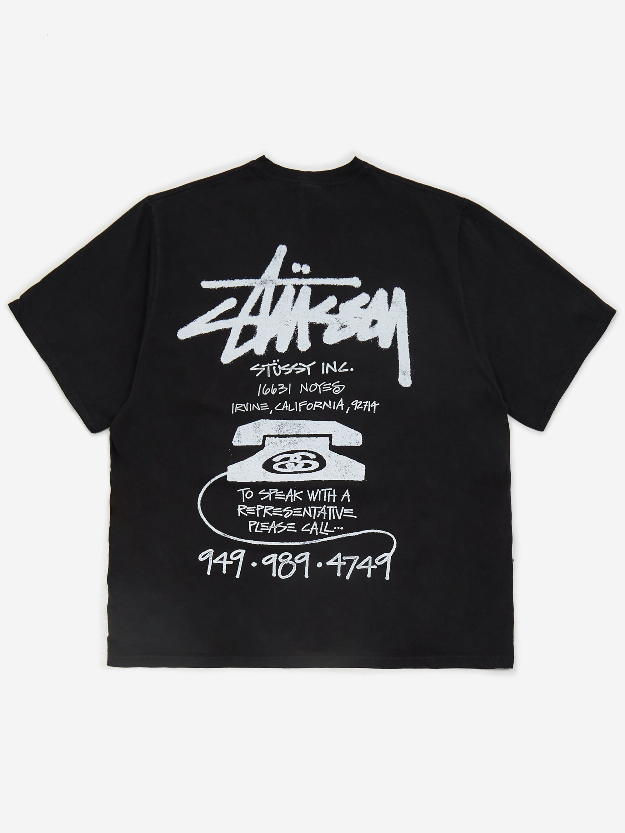 Rusty Phone Tee Stussy Old Phone Pig. Dyed T-Shirt - Black – Goodhood