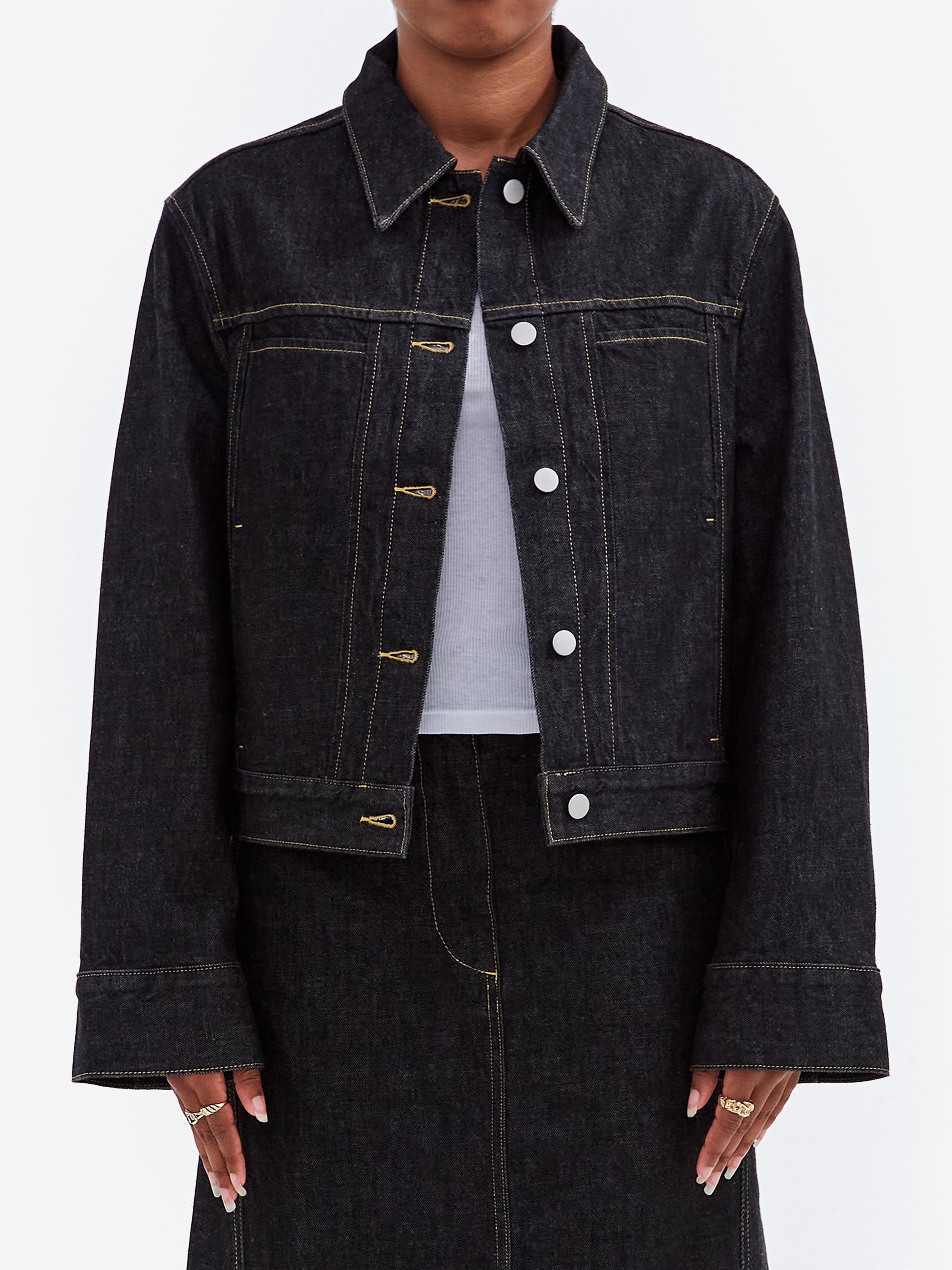 Studio Nicholson Tahoe Box Denim Jacket W - Black – Goodhood