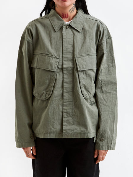 Stüssy Military Long Sleeve Overshirt W - Olive – Goodhood