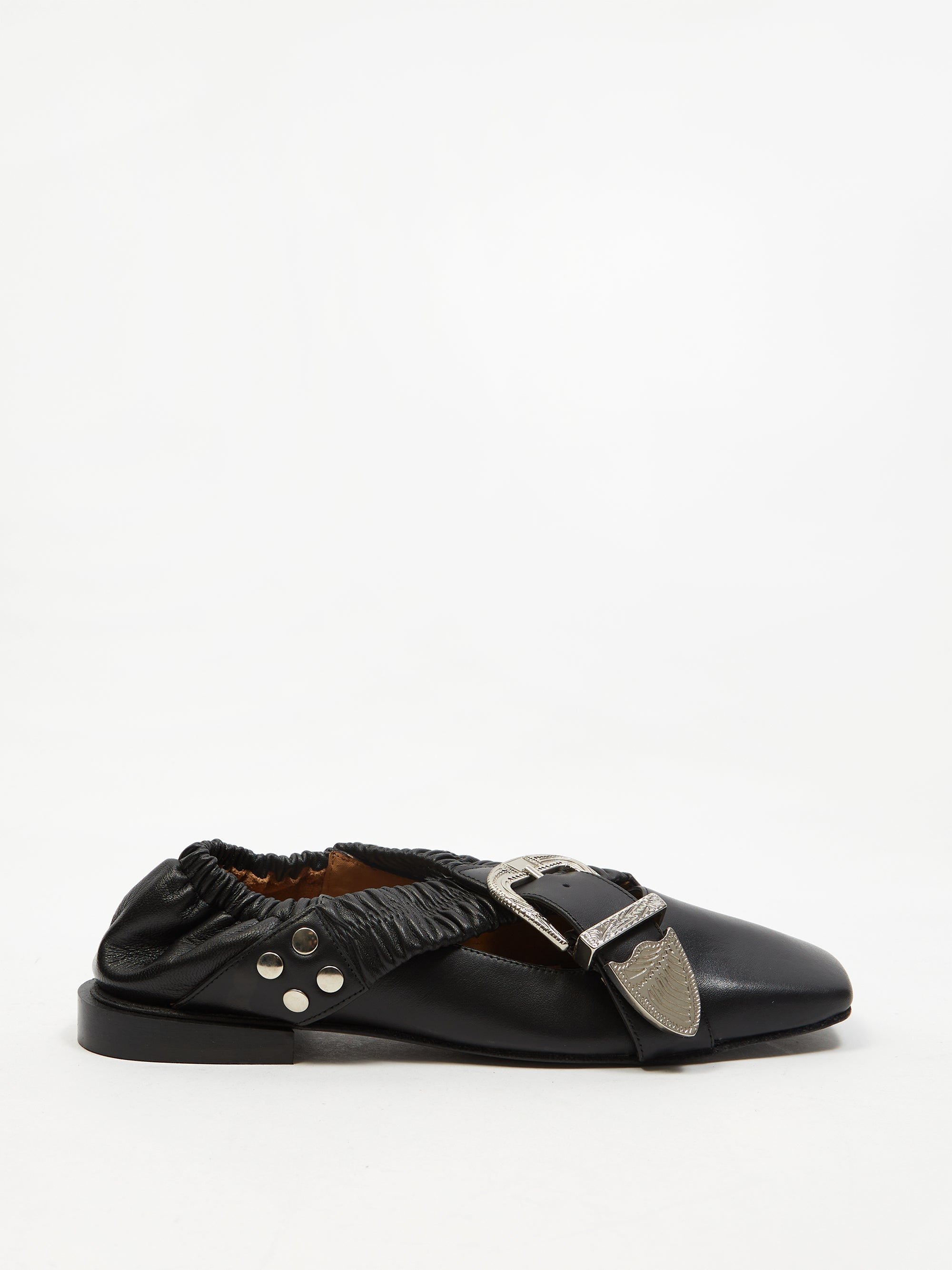 Toga Pulla Buckle Ballerina Flats - Black – Goodhood