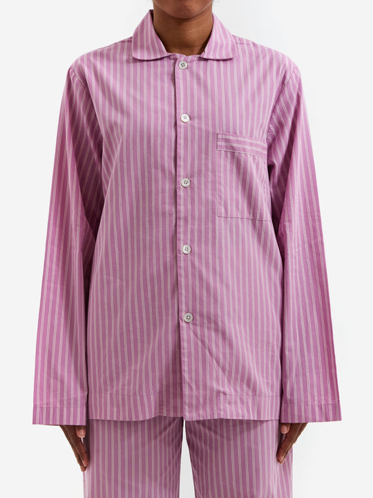 Tekla White Striped Trousers main image 1