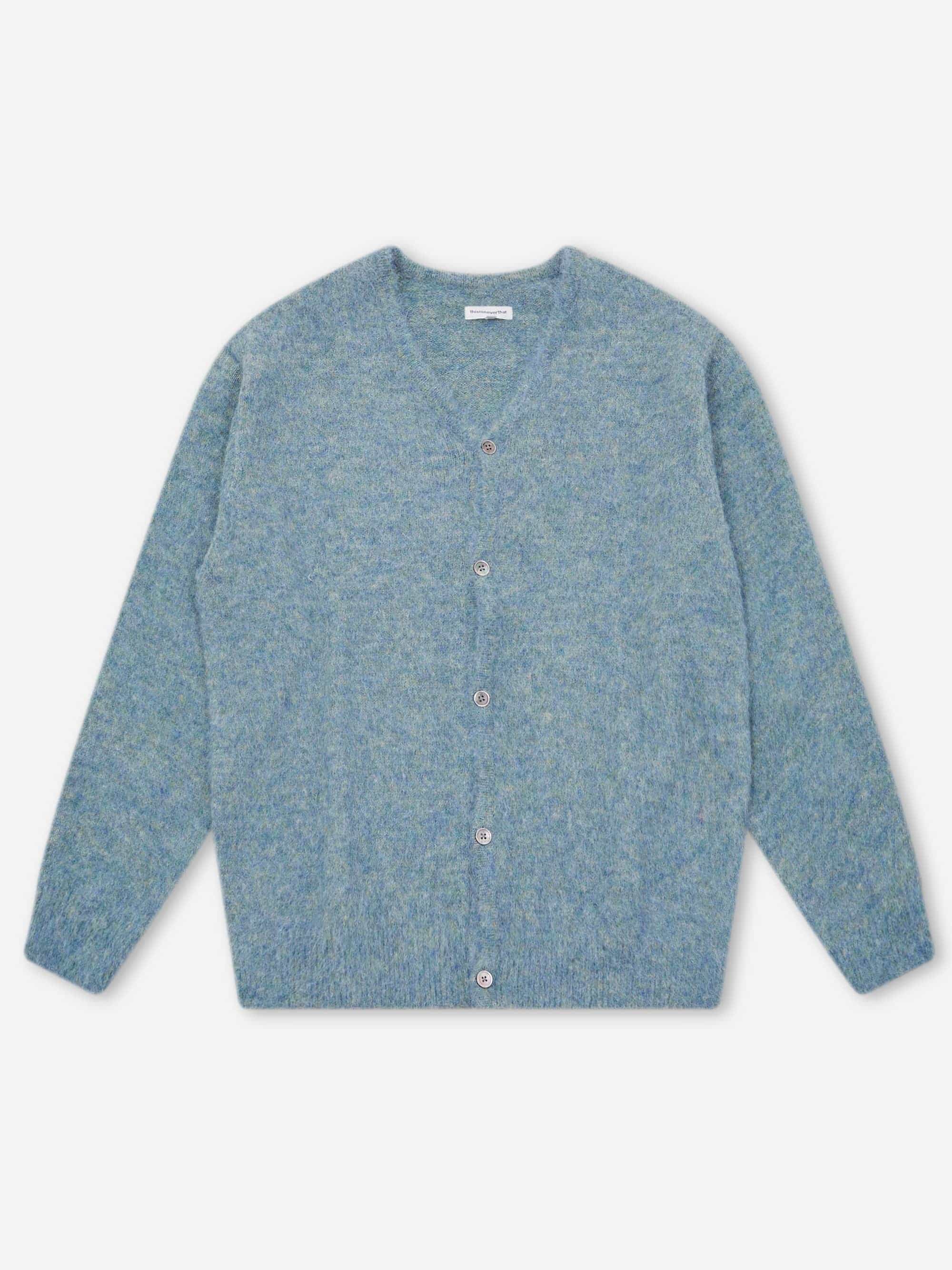 Thisisneverthat Hairy Knit Cardigan - Teal – Goodhood
