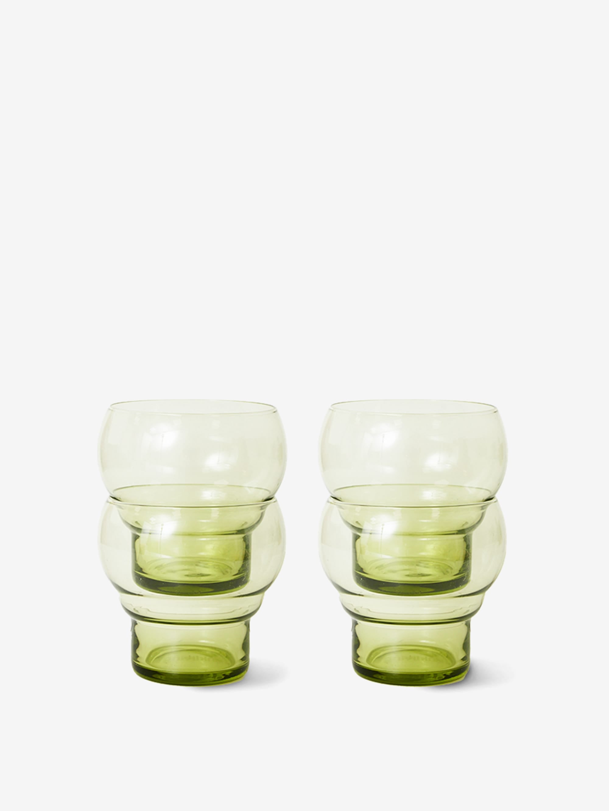 HKLiving 70s glassware: Bulb Glasses (set of 4) - Mint Green