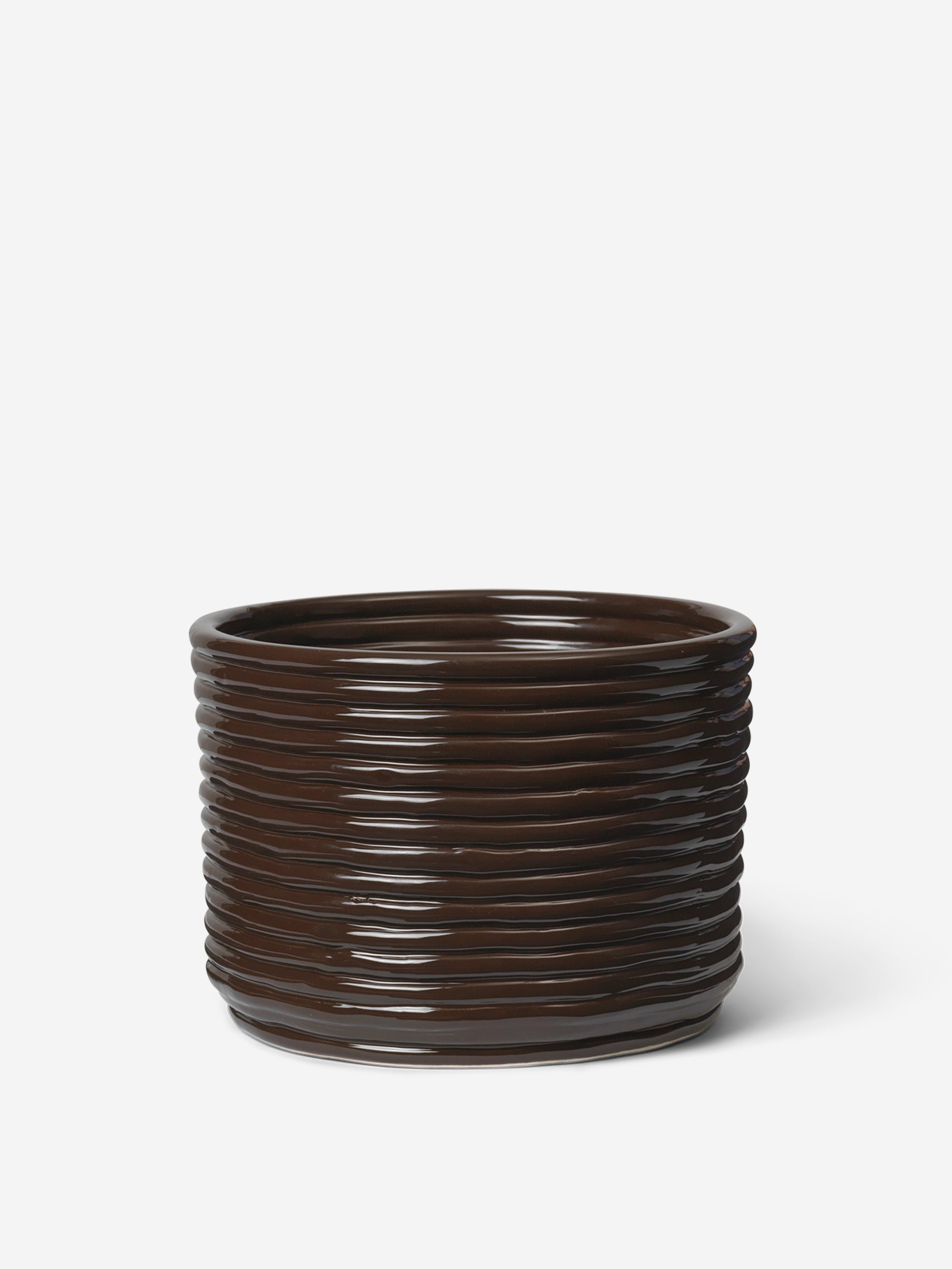 ferm LIVING Corduroy Pot - Carob Brown