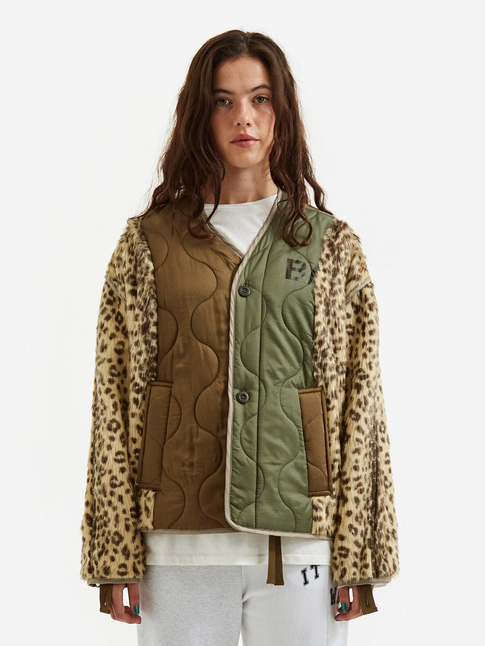 Stand Alone Leopard Military Quilted Jacket - Khaki – Goodhood