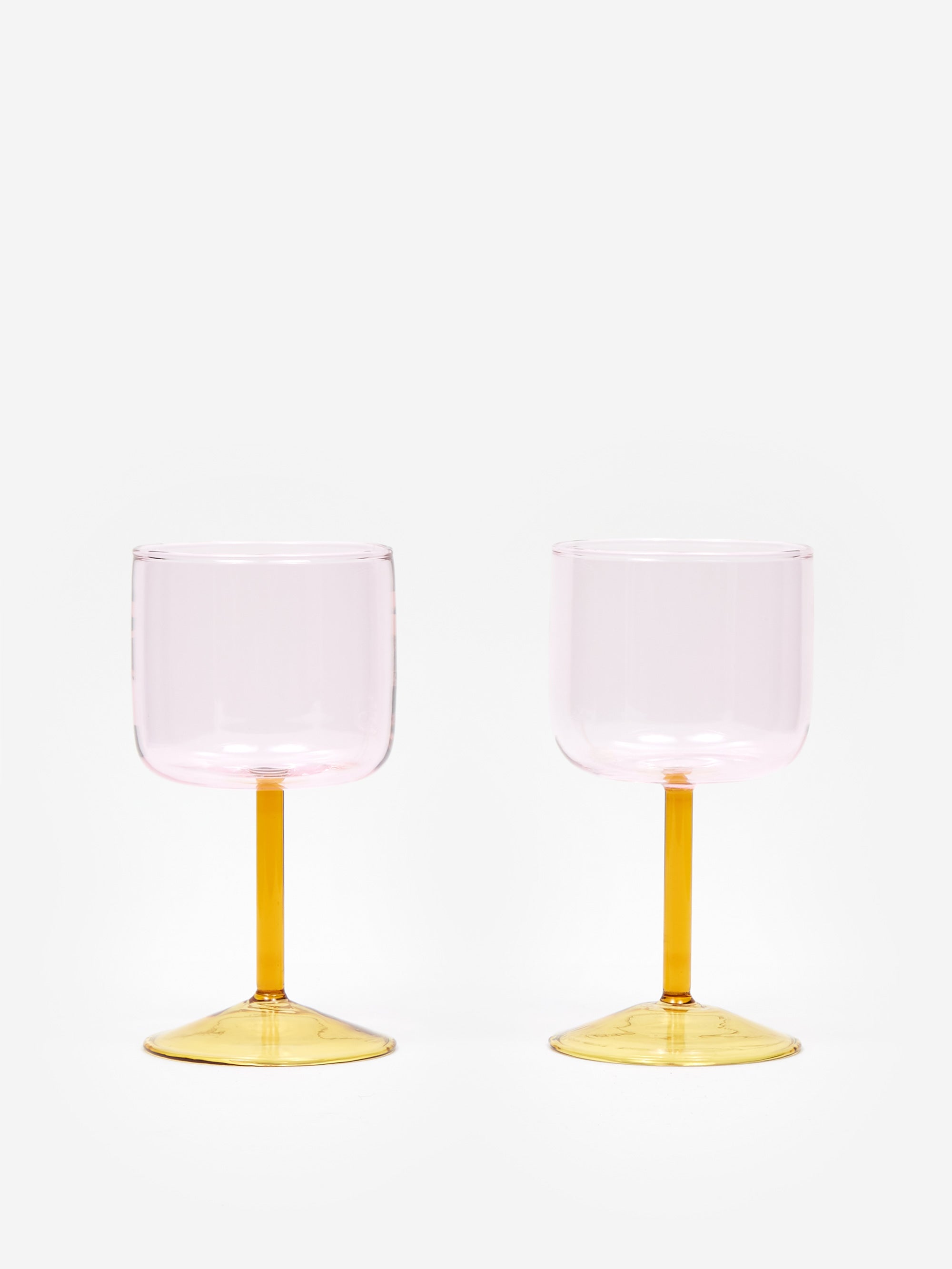 HAY Tint Wine Glass Set of 2 Pink/Yellow Goodhood