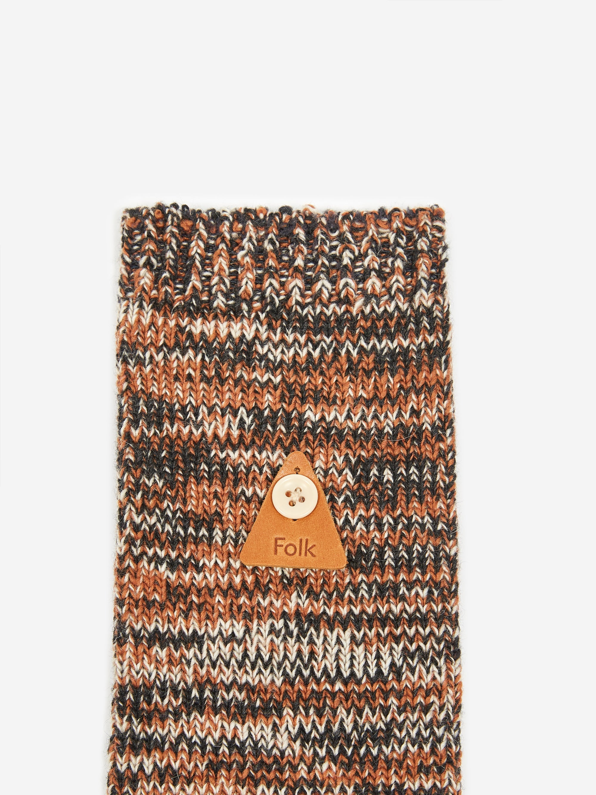 Folk Wool Melange Sock - Natural Rust Mix – Goodhood