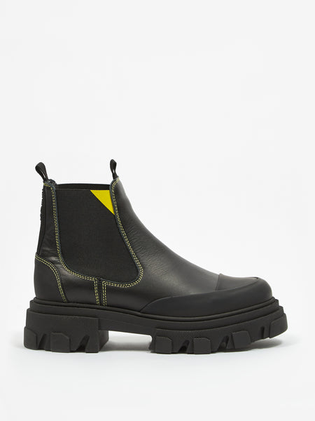新品GANNI Low Chelsea Boot Black Stitch 37 Ganni Black Stitch faux-leather Chelsea boots GANNI