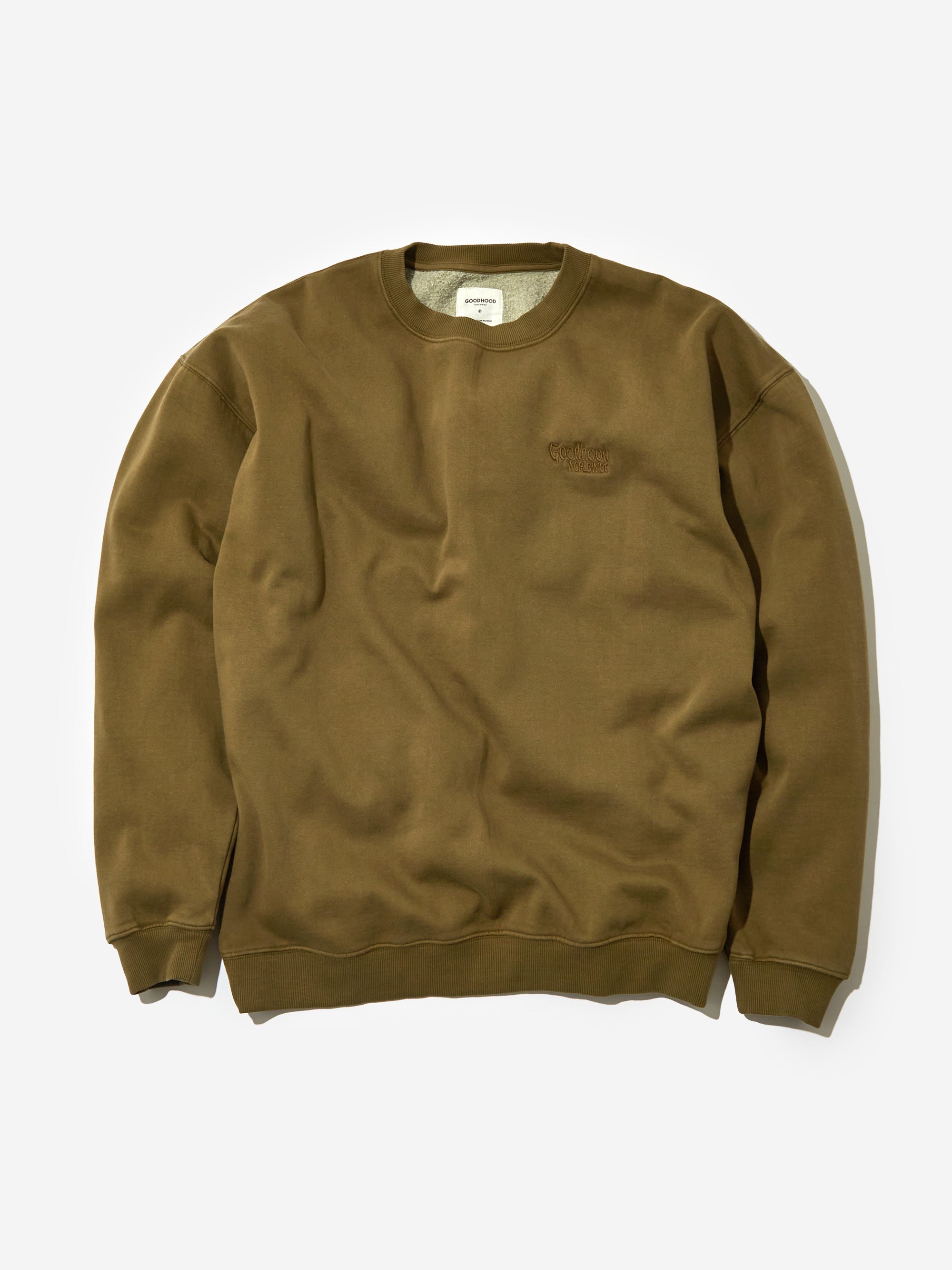 Goodhood Worldwide Basic Crew Sweat - Olive