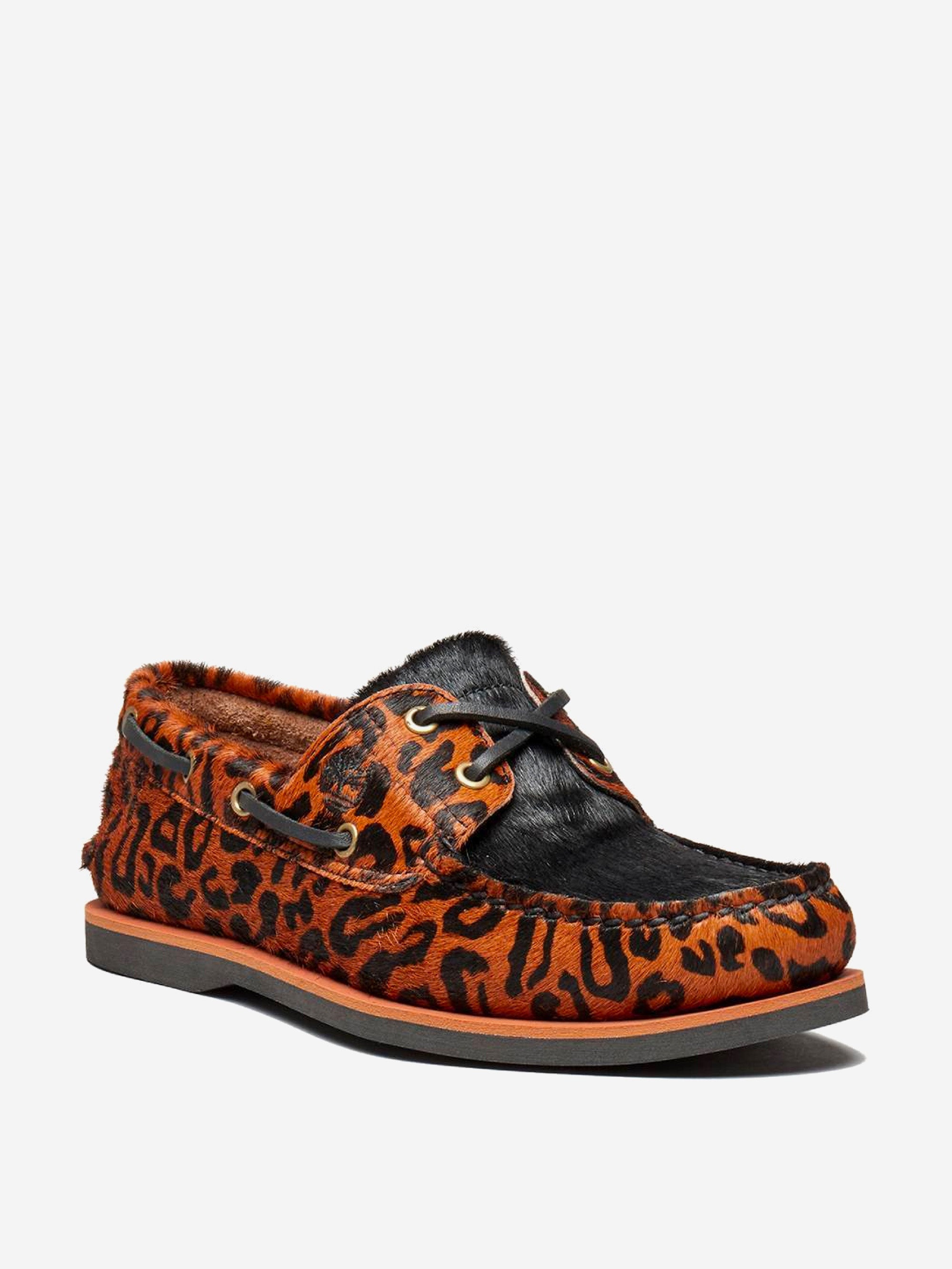Timber Leopard Timberland x Wacko Maria Classic Boat 2 Eye - BRN Leopard Leather ...