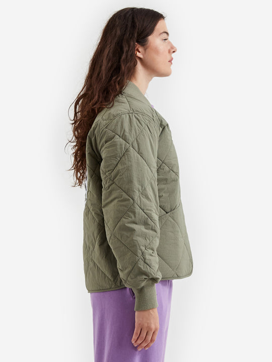 Stussy Dice Quilted Liner Jacket W Olive Goodhood