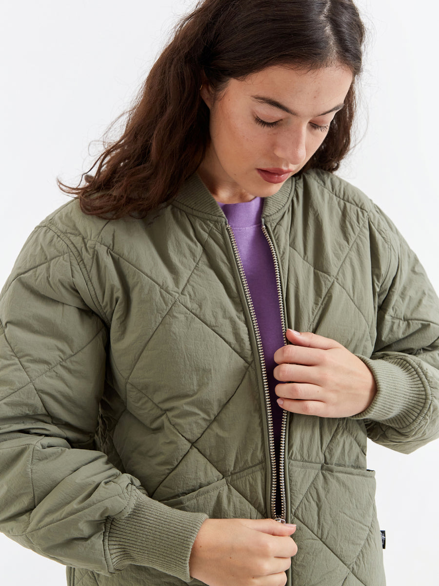 Stussy Dice Quilted Liner Jacket W Olive Goodhood