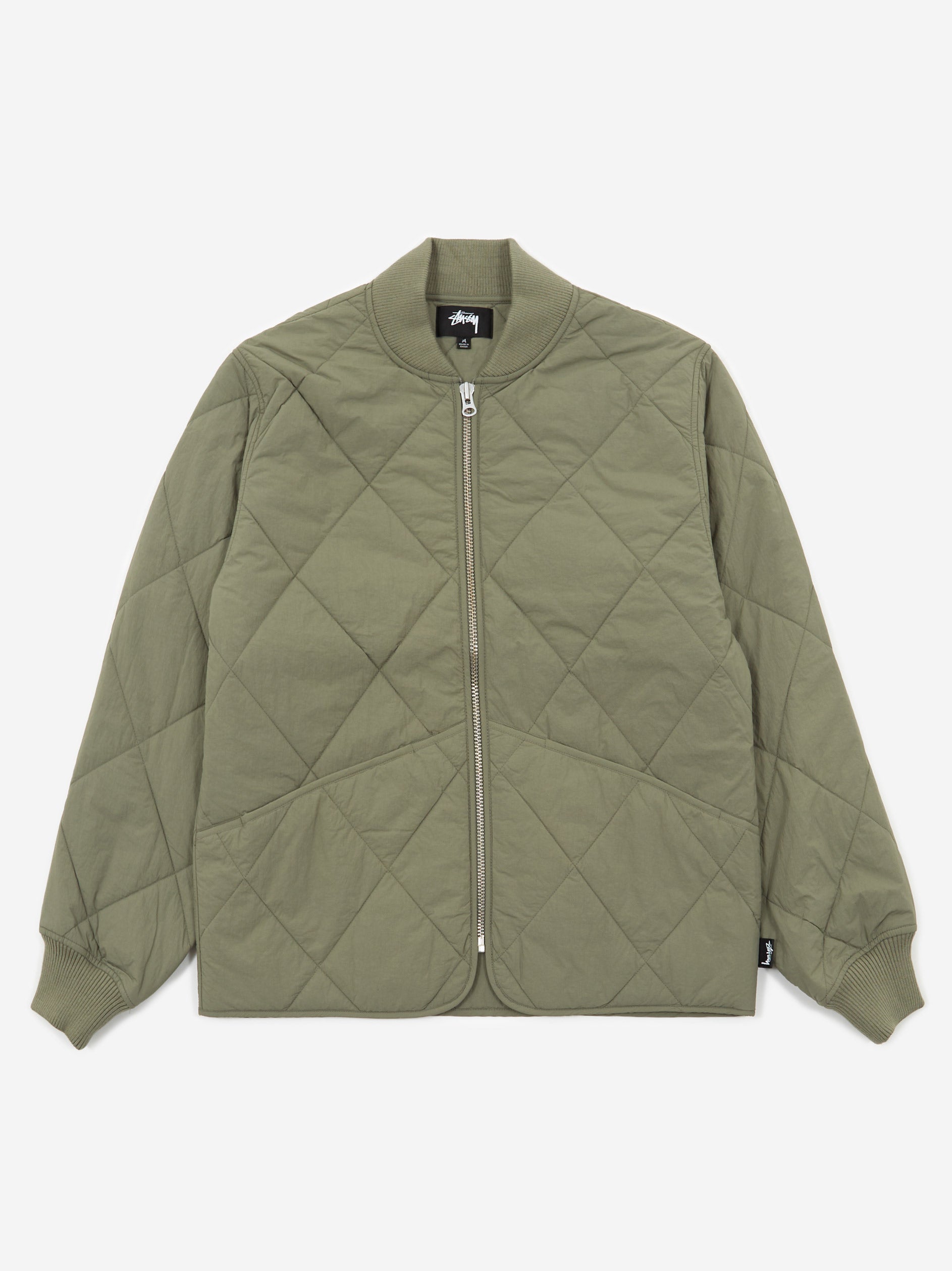 Stussy Dice Quilted Liner Jacket Olive Goodhood