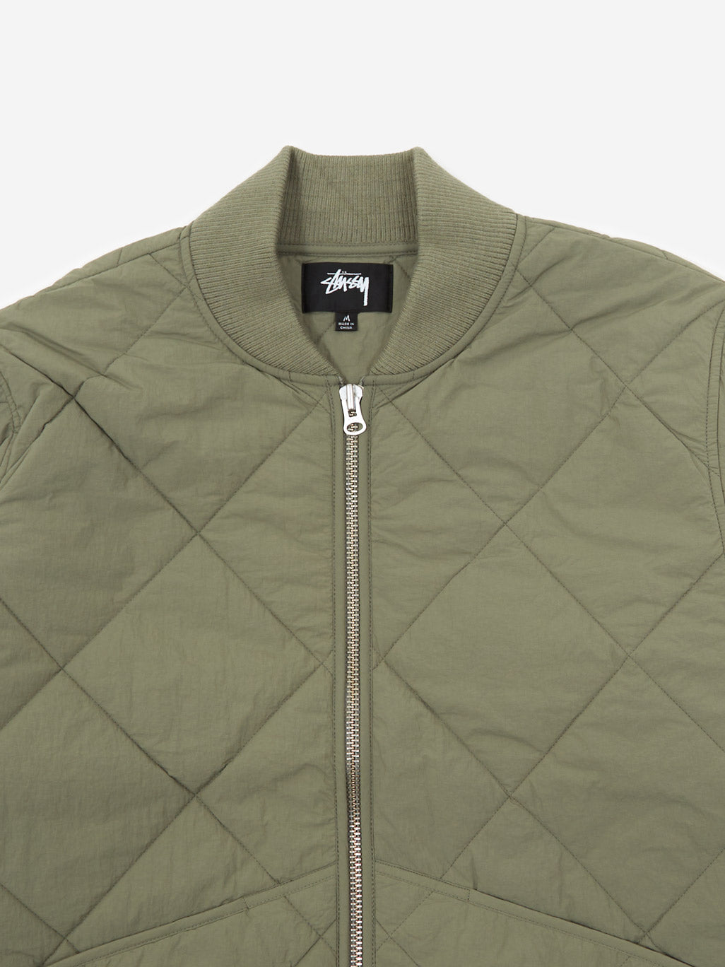 Stussy Dice Quilted Liner Jacket Olive Goodhood