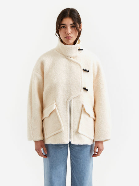 Ganni Boucle Wool Drop Shoulder Jacket - Egret – Goodhood
