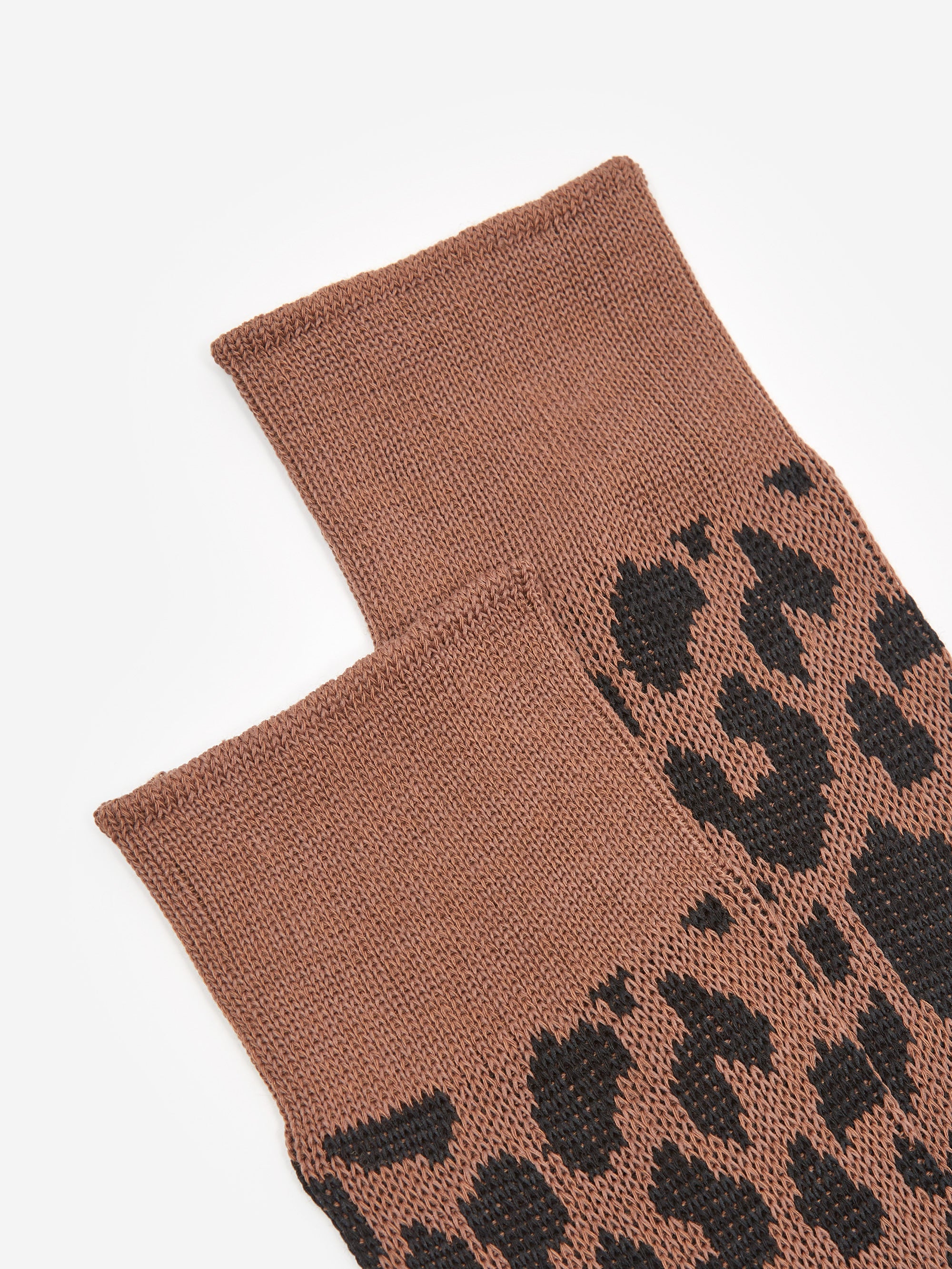 RoToTo R1418 Crew Sock - Brown/Light Blue – Goodhood