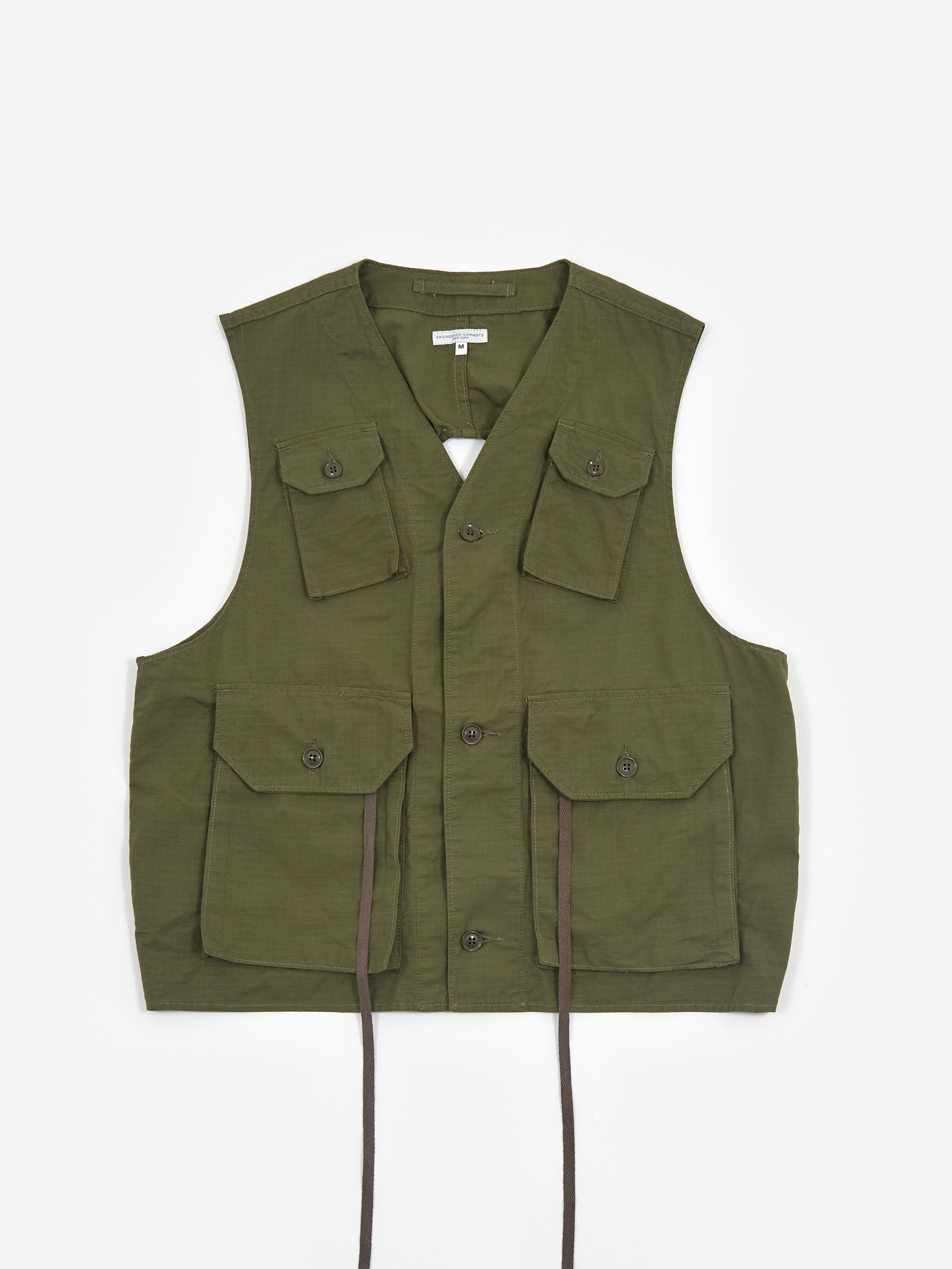 Engineered Garments C1 Vest - Olive Cotton Ripstop – Goodhood