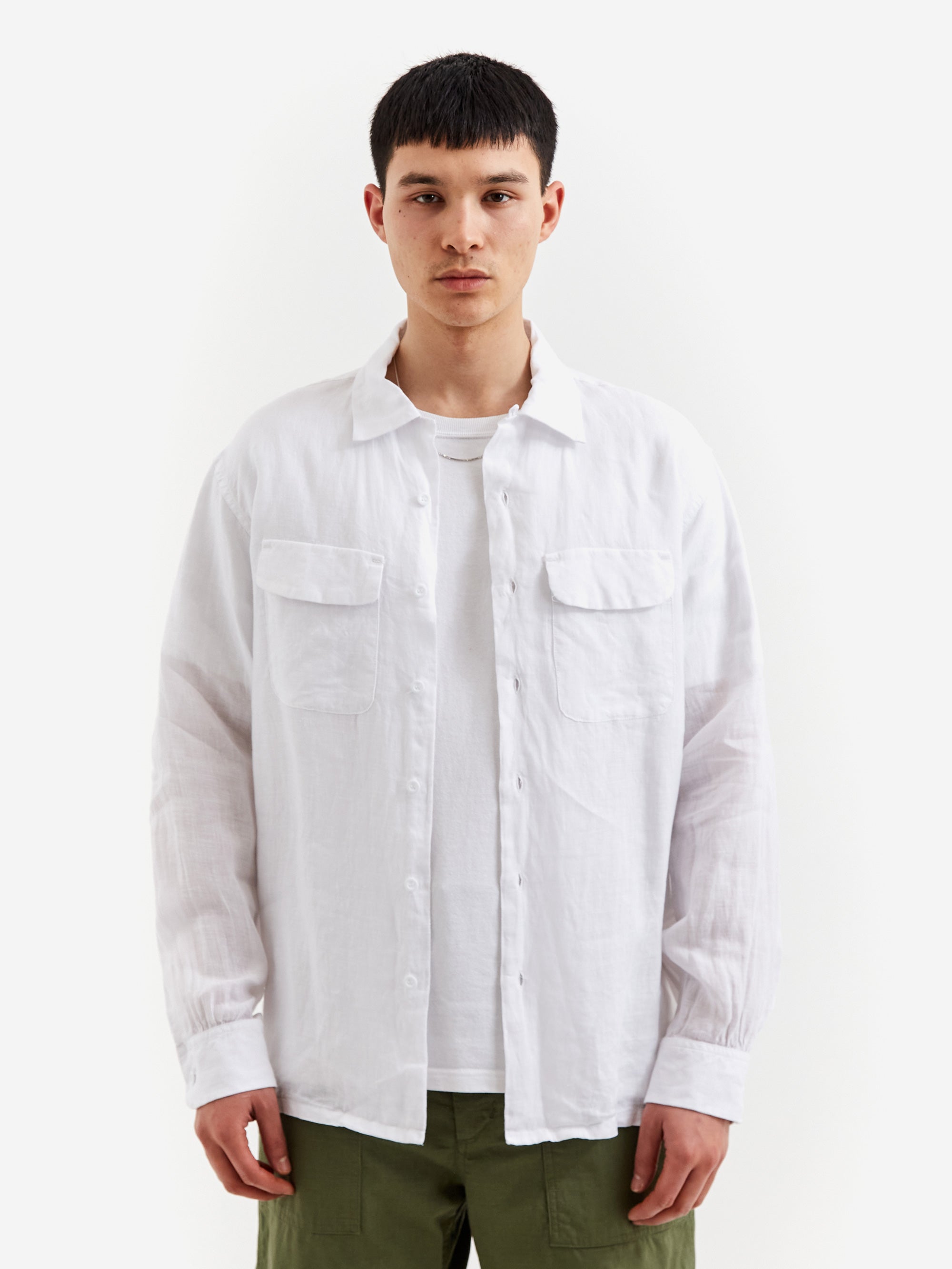 Engineered Garments Classic Shirt - White Handkerchief Linen – Goodhood