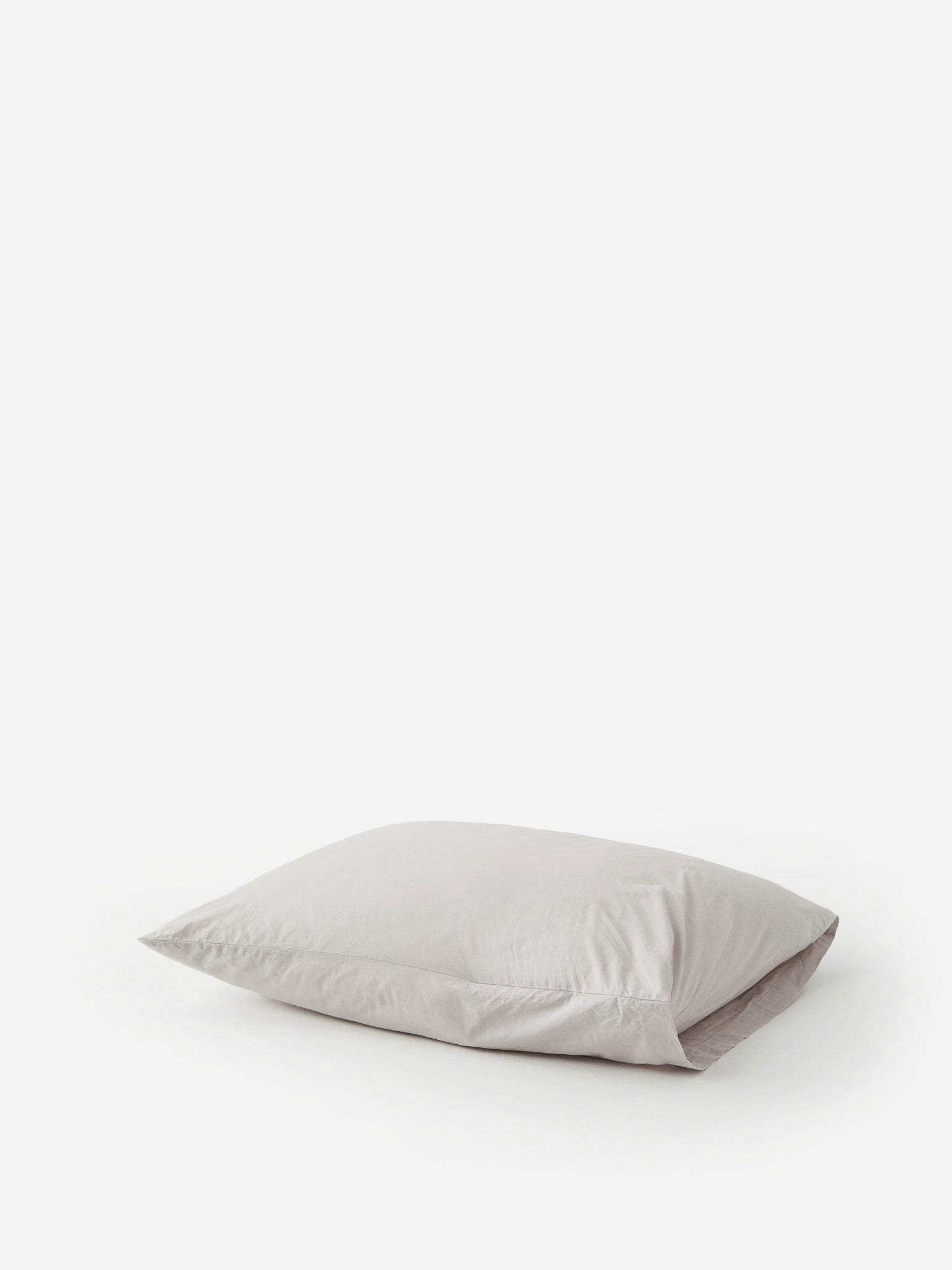 TEKLA Percale Pillow Case 50cm x 75cm Soft Grey Goodhood
