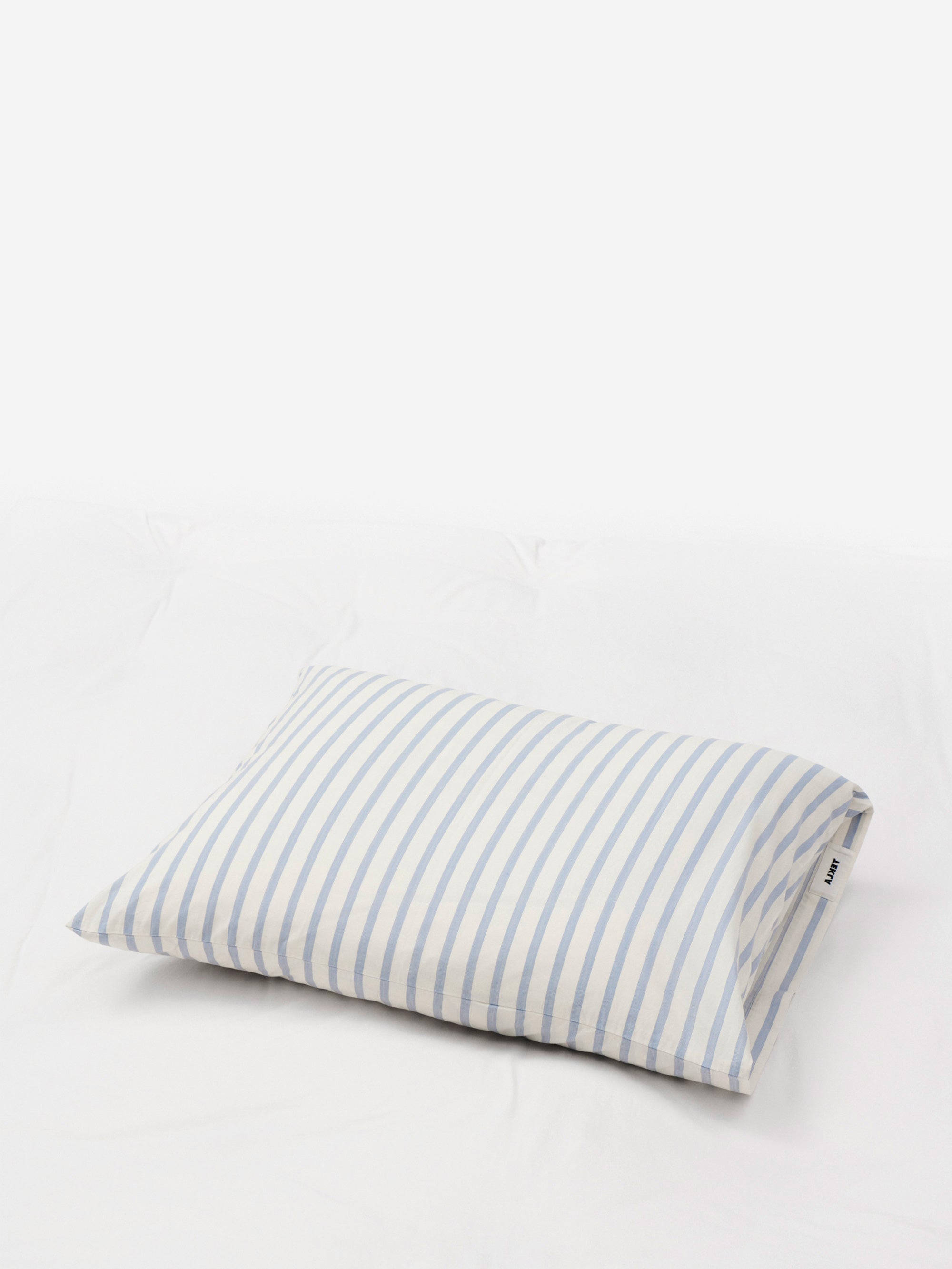 TEKLA Percale Cotton Pillow Case 50cm x 75cm Needle Stripes Goodhood
