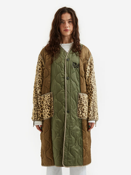 Stand Alone Leopard Military Quilted Coat - Khaki – Goodhood